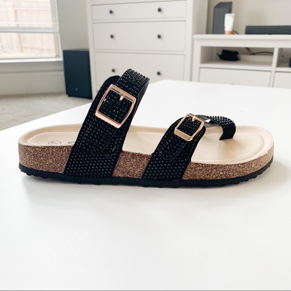 SuperJack Black Slide Sandals #205 - Picture 2 of 8